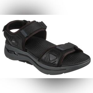 Skechers GOwalk Arch Fit Sandals Men’s Size 12 Black Comfort Walking Sandals